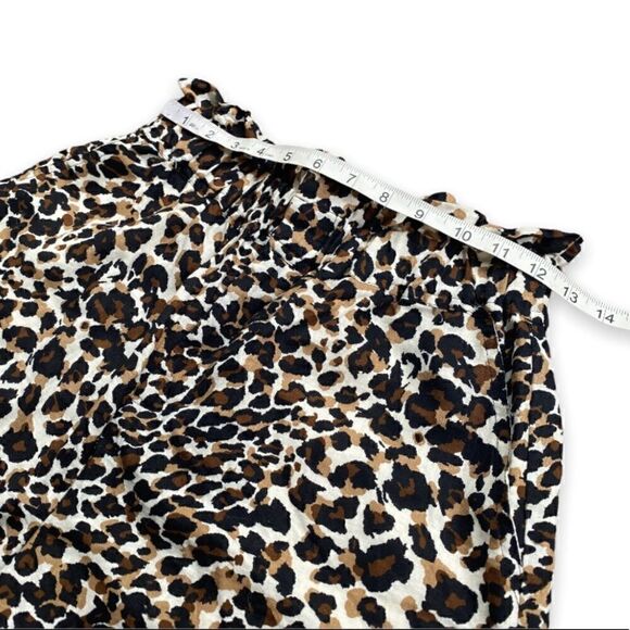 EXPRESS X Rocky Barnes High-waist Leopard Print Paper Bag Shorts - Picture 9 of 15